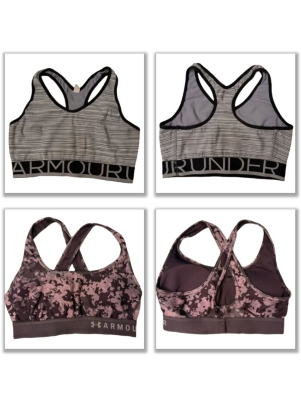 Under Armour Sports Bra Set of 2 Women's XS Athletic‎ Sporty Outdoor Patterned